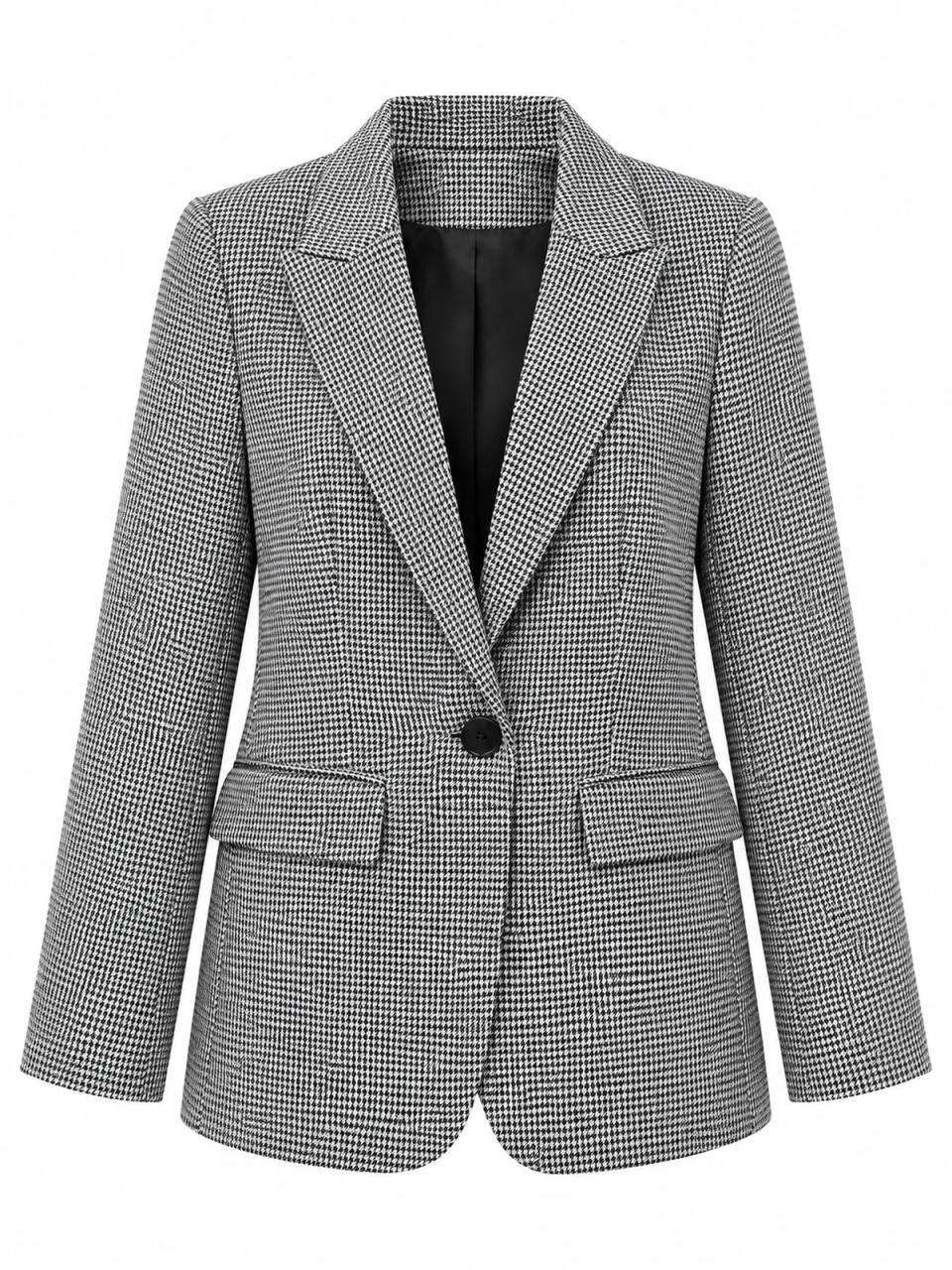 Houndstooth blazer, product photo on white background