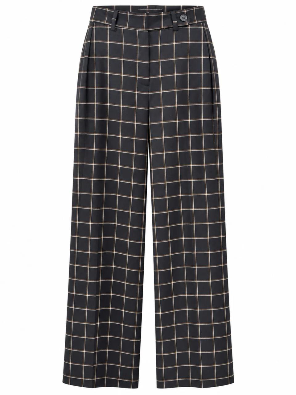 Check trousers, product photo on white background
